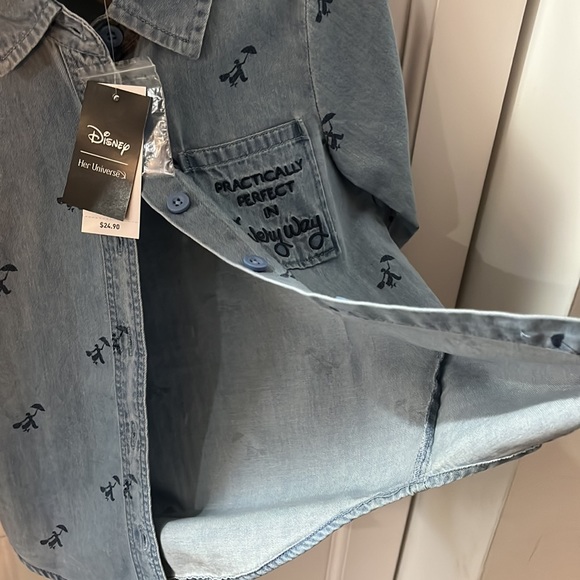 Disney Practically perfect button Jean shirt NWT  3T - Picture 7 of 8